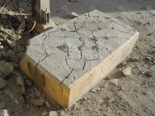 Dexpan No Explosive Demolition of Reinforced Concrete Foundations