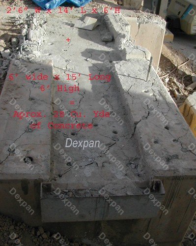 Dexpan No Explosive Demolition of Reinforced Concrete Foundations